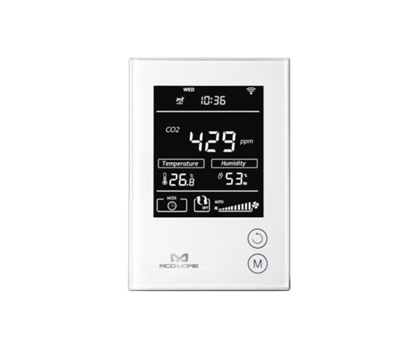 Фотографии Умный датчик MCO Home для измерения температуры, уровня CO2, влажности, VOC, Z-Wave, 230V АС, 16А, белый