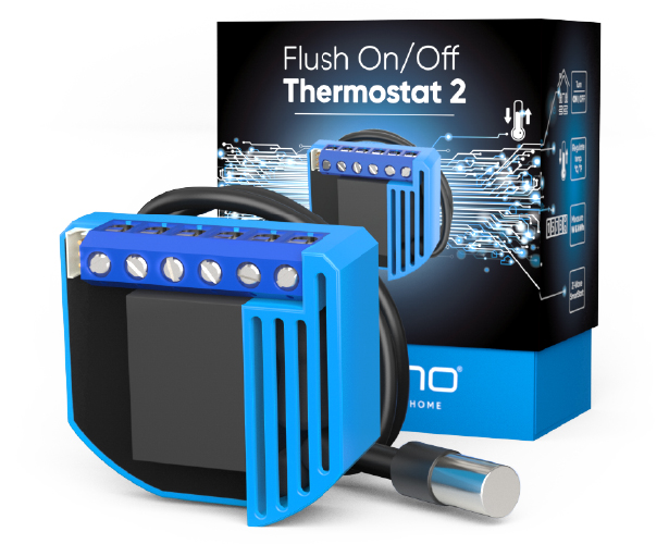 Умный термостат Qubino on/off thermostat 2, для систем отопления, Z-Wave, 230V АС/30V DC, 10А