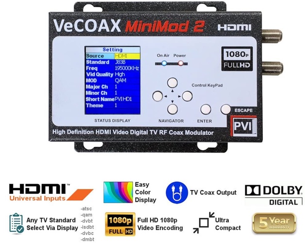 Модулятор HDMI в ВЧ-сигнал VeCOAX MiniMod-2